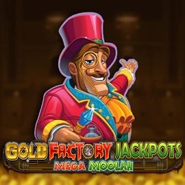 Gold Factory Jackpots Mega Moolah logo – Jackpots by Aurum Signature Studios at Clover Casino