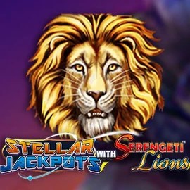 Jackpots logo of Stellar Jackpots with Serengeti Lions from Lightning Box Game at Clover Casino